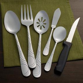 img 2 attached to Pfaltzgraff Garland Frost 53-Piece Stainless Steel Flatware Serving Utensil Set with Steak Knives - Service for 8 - Enhanced SEO