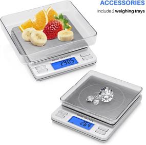 img 3 attached to 📏 Smart Weigh Digital Pro Pocket Scale: Jewelry, Food & More - Accurate 500 x 0.01 Grams with Back-Lit LCD, Tare, Hold & PCS Features, 2 Lids Included