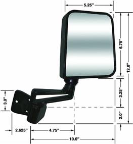 img 2 attached to CIPA 44401 Replacement Mirror Jeep Passenger Side Manual Foldaway Non-Heated Black - Original Style