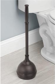 img 2 attached to 🚽 iDesign Kent Plastic Plunger with Cover Set - Versatile Bathroom Cleaning and Storage Solution, Bronze Finish