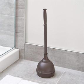 img 3 attached to 🚽 iDesign Kent Plastic Plunger with Cover Set - Versatile Bathroom Cleaning and Storage Solution, Bronze Finish