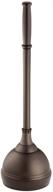 🚽 idesign kent plastic plunger with cover set - versatile bathroom cleaning and storage solution, bronze finish logo