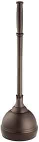 img 4 attached to 🚽 iDesign Kent Plastic Plunger with Cover Set - Versatile Bathroom Cleaning and Storage Solution, Bronze Finish