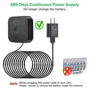 img 2 attached to 3Pack Black Weatherproof Outdoor Power Adapter for Blink Outdoor & Blink XT/XT2 - 30ft Long Charging Cable (NOT for Blink Mini)