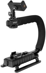 img 3 attached to Enhanced 4-in-1 Stabilizer Holder for DSLR, Mirrorless, Action Cameras, Camcorders, and Smartphones - We-media Youtube 📷 Vlog Low Position Video Rig Mount Suitable for GoPro, Sony, DJI OSMO ACTION, Nikon, Canon, iPhone, Samsung