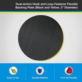 img 3 attached to 🔧 Enhance Polishing Efficiency with Lake Country Dual-Action Backing Plate, Flexible 3 Inch, Black and Yellow Design with Hook-and-Loop Fastener