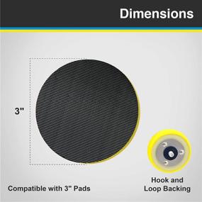 img 2 attached to 🔧 Enhance Polishing Efficiency with Lake Country Dual-Action Backing Plate, Flexible 3 Inch, Black and Yellow Design with Hook-and-Loop Fastener