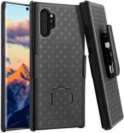 📱 black fingic galaxy note 10 plus 6.8-inch case – slim combo shell with kickstand, swivel belt clip holster, and rugged protective cover for samsung galaxy note 10 plus logo