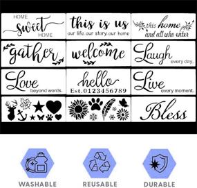 img 2 attached to 🎨 12pcs Welcome Stencils - Reusable Word & Quote Stencils for DIY Decor