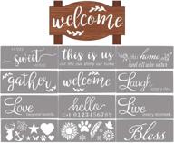 🎨 12pcs welcome stencils - reusable word & quote stencils for diy decor logo