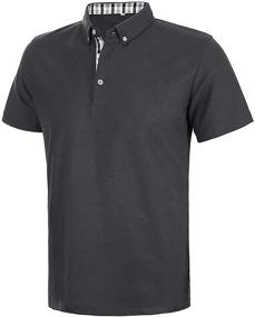 img 3 attached to Short Sleeve Breathable Men's White Polo Shirts