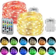 🌟 homemory 2 pack battery operated led fairy lights, 20ft 60leds color changing string twinkle lights with remote, waterproof silver wire christmas lights for bedroom, indoor decor-13 colors logo