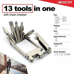 img 2 attached to 🔧 CECO-USA 13-Function Bicycle Multi Tool with Chain Breaker – Ultra Slim, Compact Pocket-Sized, Lightweight – High Strength CR-V 6150 Tool Steel – Easy To Carry