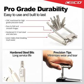 img 1 attached to 🔧 CECO-USA 13-Function Bicycle Multi Tool with Chain Breaker – Ultra Slim, Compact Pocket-Sized, Lightweight – High Strength CR-V 6150 Tool Steel – Easy To Carry