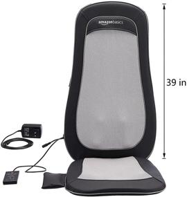 img 3 attached to 🔥 Premium Amazon Basics Shiatsu Massage Full Seat Cushion - Infrared Heat, Deep Tissue Kneading, Vibration - Ideal for Home or Office Chair - Black