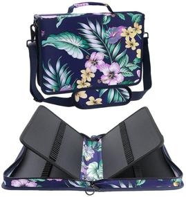 img 1 attached to 🌸 Large Capacity Portable Pencil Case Organizer Sinensis Flower Design with 160 Slots for Colored Pencils - Blue