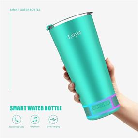 img 3 attached to Letyet 17oz Tumbler Cup with Lid and Straw - Bluetooth Speaker Base with Detachable LED Light - Stainless Steel Vacuum Insulated Coffee Cup - Double-Layer Powder-Coated Travel Cup (Blue)