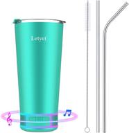 letyet 17oz tumbler cup with lid and straw - bluetooth speaker base with detachable led light - stainless steel vacuum insulated coffee cup - double-layer powder-coated travel cup (blue) логотип