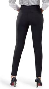 img 3 attached to 👖 Comfortable and Stylish Women's Yoga Dress Pants with Pockets - Skinny Leg Stretch Pant