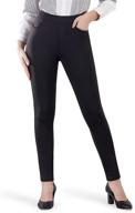 👖 comfortable and stylish women's yoga dress pants with pockets - skinny leg stretch pant logo