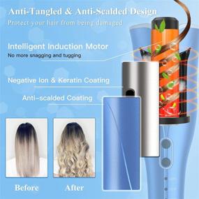 img 1 attached to 🌀 Auto Hair Curler: 1" Large Rotating Barrel, 4 Temps, 3 Timer Settings - Dual Voltage, Auto Shut-Off - Fast Heating Spin Iron for Hair Styling