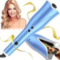 🌀 auto hair curler: 1" large rotating barrel, 4 temps, 3 timer settings - dual voltage, auto shut-off - fast heating spin iron for hair styling logo