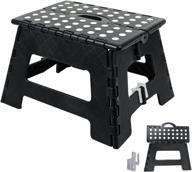 🪜 ultra strong nedyo folding step stool - 9 inch portable steel nail reinforced stepping stool for adults with handle - holds up to 400lbs - black logo