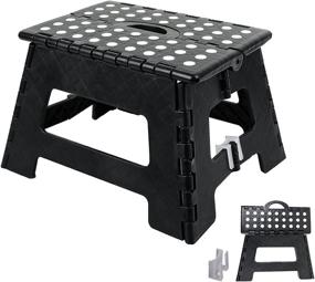 img 4 attached to 🪜 Ultra Strong NEDYO Folding Step Stool - 9 inch Portable Steel Nail Reinforced Stepping Stool for Adults with Handle - Holds up to 400lbs - Black