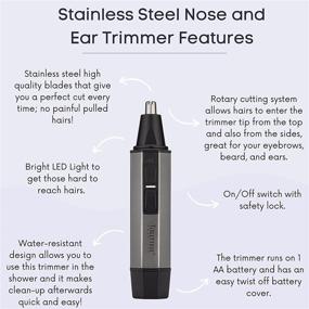 img 1 attached to 🪒 ToiletTree Products: Water Resistant Heavy Duty Steel Nose Trimmer with LED Light and Travel Case - Get the Ultimate Precision and Portability!