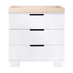 img 3 attached to 👶 Babyletto Modo 3-Drawer Changer Dresser: White & Washed Natural Finish with Removable Changing Tray - Greenguard Gold Certified