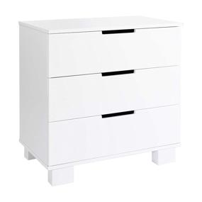 img 2 attached to 👶 Babyletto Modo 3-Drawer Changer Dresser: White & Washed Natural Finish with Removable Changing Tray - Greenguard Gold Certified