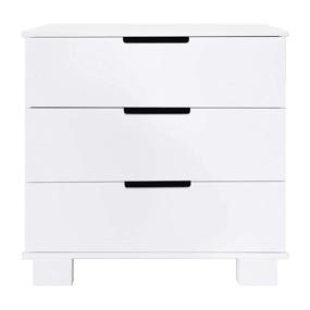 img 1 attached to 👶 Babyletto Modo 3-Drawer Changer Dresser: White & Washed Natural Finish with Removable Changing Tray - Greenguard Gold Certified