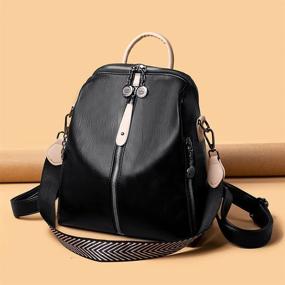 img 3 attached to Fashion Backpack Bookbag Leather Satchel Women's Handbags & Wallets in Fashion Backpacks