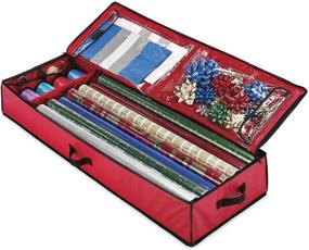 img 4 attached to 🎁 Ultimate Christmas Storage Organizer: Under-bed Wrapping Paper Container for Gifts, Ribbons, Bows, and More!