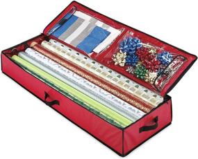 img 1 attached to 🎁 Ultimate Christmas Storage Organizer: Under-bed Wrapping Paper Container for Gifts, Ribbons, Bows, and More!