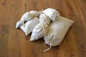 img 2 attached to 🛍️ 100% Cotton Double Drawstring Muslin Bags - Reusable, Eco-Friendly & Premium Quality (Natural Color) - 4"x6" - Pack of 100