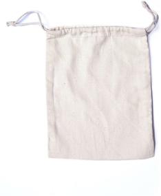 img 4 attached to 🛍️ 100% Cotton Double Drawstring Muslin Bags - Reusable, Eco-Friendly & Premium Quality (Natural Color) - 4"x6" - Pack of 100