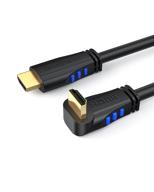 🔌 high-speed hdmi 2.0 cable – cablecreation 6ft down angle 90 degree down hdmi cable with gold plated connector – supports 4k (60hz) ultra hd, 3d video, ethernet, audio return channel – black logo