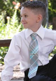 img 2 attached to 👔 Stylish Boys Tie and CTR Tie Bar for Baptism - 45-inch