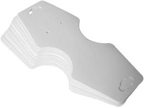 img 2 attached to 📦 FlanicaUSA 100 шт. Блестящие белые картонные открытки для подвески на цепочке и сережек - идеально подходят для отображения ювелирных изделий (белые)