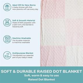 img 1 attached to 👶 Spasilk Minky Raised Dot Baby Blanket with Satin Trim: The Perfect Double Layer Blanket for Baby Girls and Boys - Ideal Gifts for Newborns and a Versatile Receiving Blanket