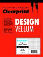 cleaprint 1000h design vellum pad - 8x8 grid, 16 lb, 100% cotton, 8-1/2 x 11, 50 sheets, translucent white (10002410) logo