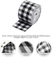 🎀 lasperal 2 rolls wired edge ribbons: 26 yards x 2 inches black white plaid and burlap craft ribbon for diy wrapping - trendy & versatile! logo