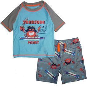 img 1 attached to 🩳 Boys' Turquoise Quicksand 2 Piece Swimsuit Trunks: Swimwear at its Finest!