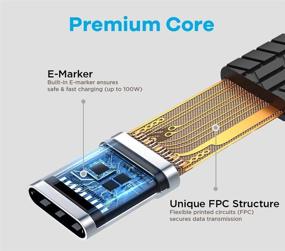 img 1 attached to 💡 0.5 футовый USB C кабель, Afterplug USB C к USB C плоский кабель – поддерживает зарядку до 100W, видео 4K, передачу данных 10Gbps – для Thunderbolt 3 MacBook, iPad Pro 2021, Samsung S21 S20, внешнего SSD, Power Bank.