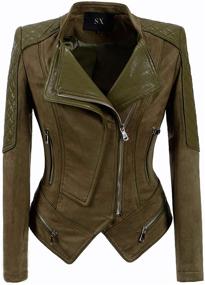 img 4 attached to SX Ladies Fashionable Asymmetrical Leather Women's Clothing