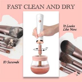 img 2 attached to Larbois Makeup Brush Cleaner: Automatic Brush Cleaning Machine with 8 Rubber Collars - Wash and Dry Brushes in Seconds!