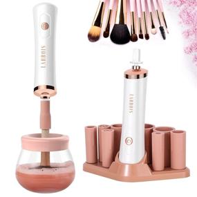 img 4 attached to Larbois Makeup Brush Cleaner: Automatic Brush Cleaning Machine with 8 Rubber Collars - Wash and Dry Brushes in Seconds!