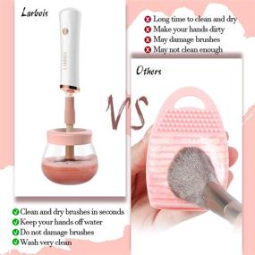 img 1 attached to Larbois Makeup Brush Cleaner: Automatic Brush Cleaning Machine with 8 Rubber Collars - Wash and Dry Brushes in Seconds!