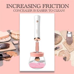 img 3 attached to Larbois Makeup Brush Cleaner: Automatic Brush Cleaning Machine with 8 Rubber Collars - Wash and Dry Brushes in Seconds!